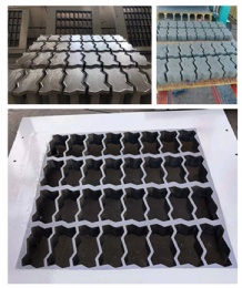 Interlocking brick machine mold